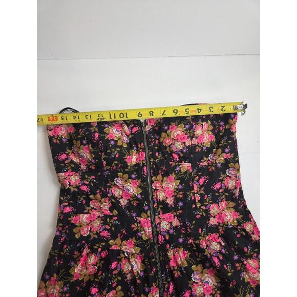 PINK by Victoria's Secret Multicolor Floral Cotton Romper Strapless Size Large - Picture 3 of 11